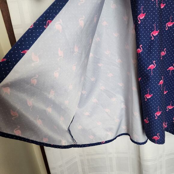 Surf Society Mens Short Sleeve Button Shirt Sz.L/Flamingo Print/Blue/Swim Wear - Picture 5 of 7